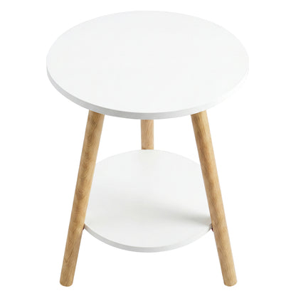 Levede Round Coffee Table 2-Layer Living Room End Tables Bedroom Side Tables — image 2