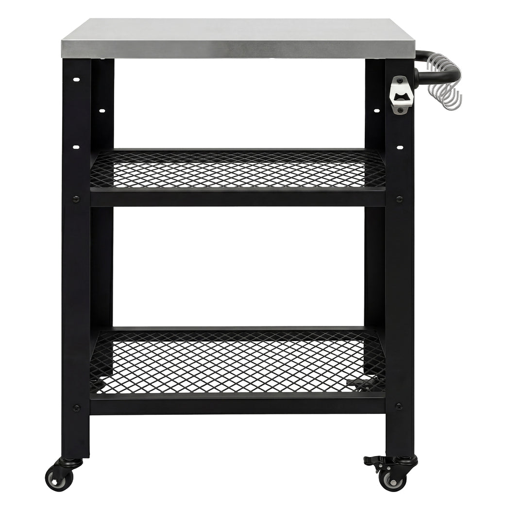 Levede Outdoor Kitchen Cart Mobile BBQ Grill Trolley Stainless Steel Prep Table — image 2