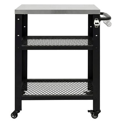 Levede Outdoor Kitchen Cart Mobile BBQ Grill Trolley Stainless Steel Prep Table — image 2