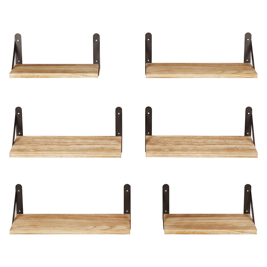 Levede Floating Wall Shelves 6 Pcs Wall Mounted Display Bookshelf Rack Kitchen — image 2