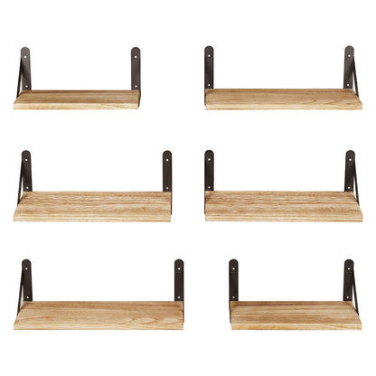 Levede Floating Wall Shelves 6 Pcs Wall Mounted Display Bookshelf Rack Kitchen — image 2