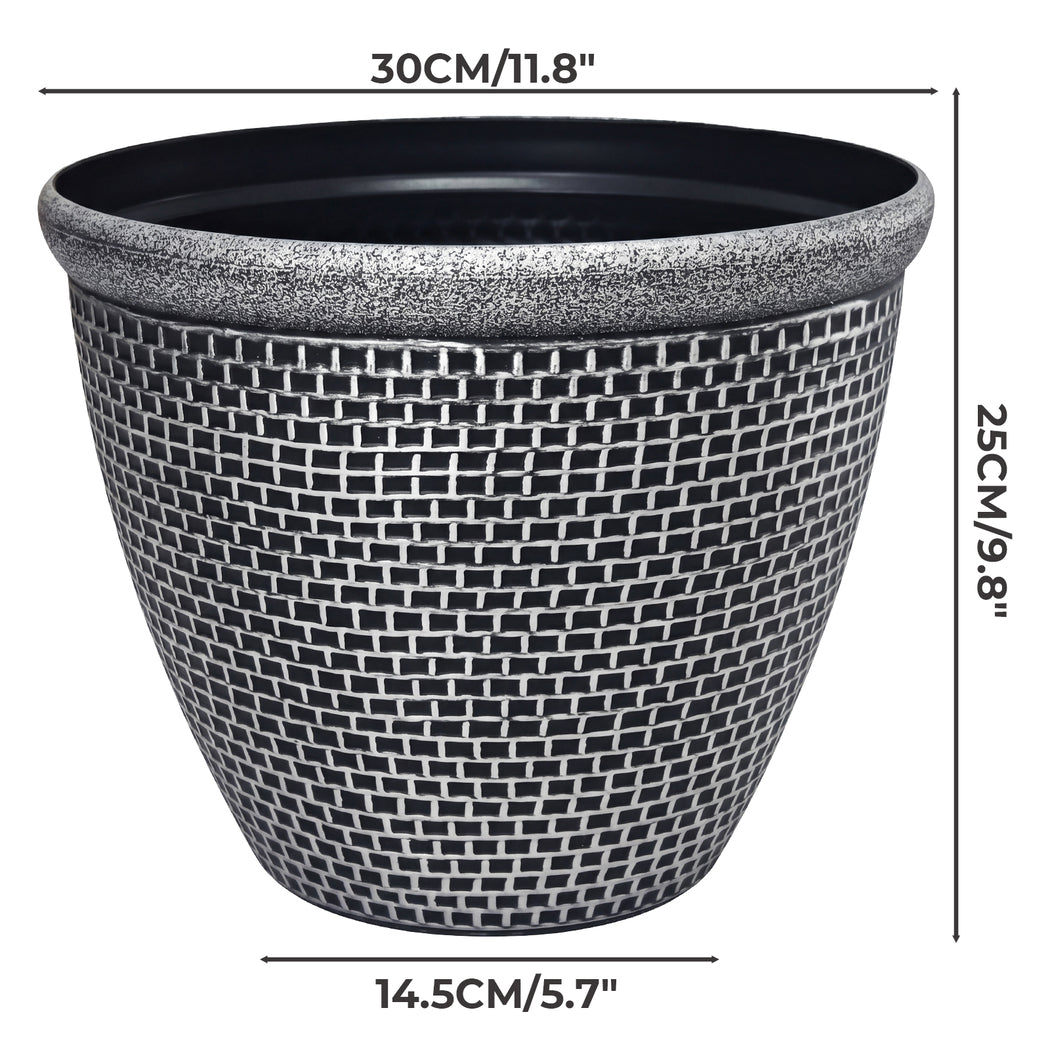 Toque Plastic Plant Pots 30cm Outdoor Garden Planter 2 Pcs With Drainage Holes — image 3