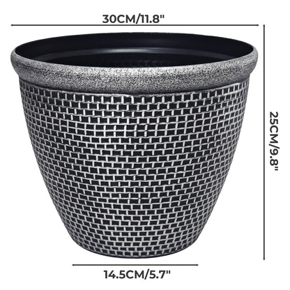 Toque Plastic Plant Pots 30cm Outdoor Garden Planter 2 Pcs With Drainage Holes — image 3