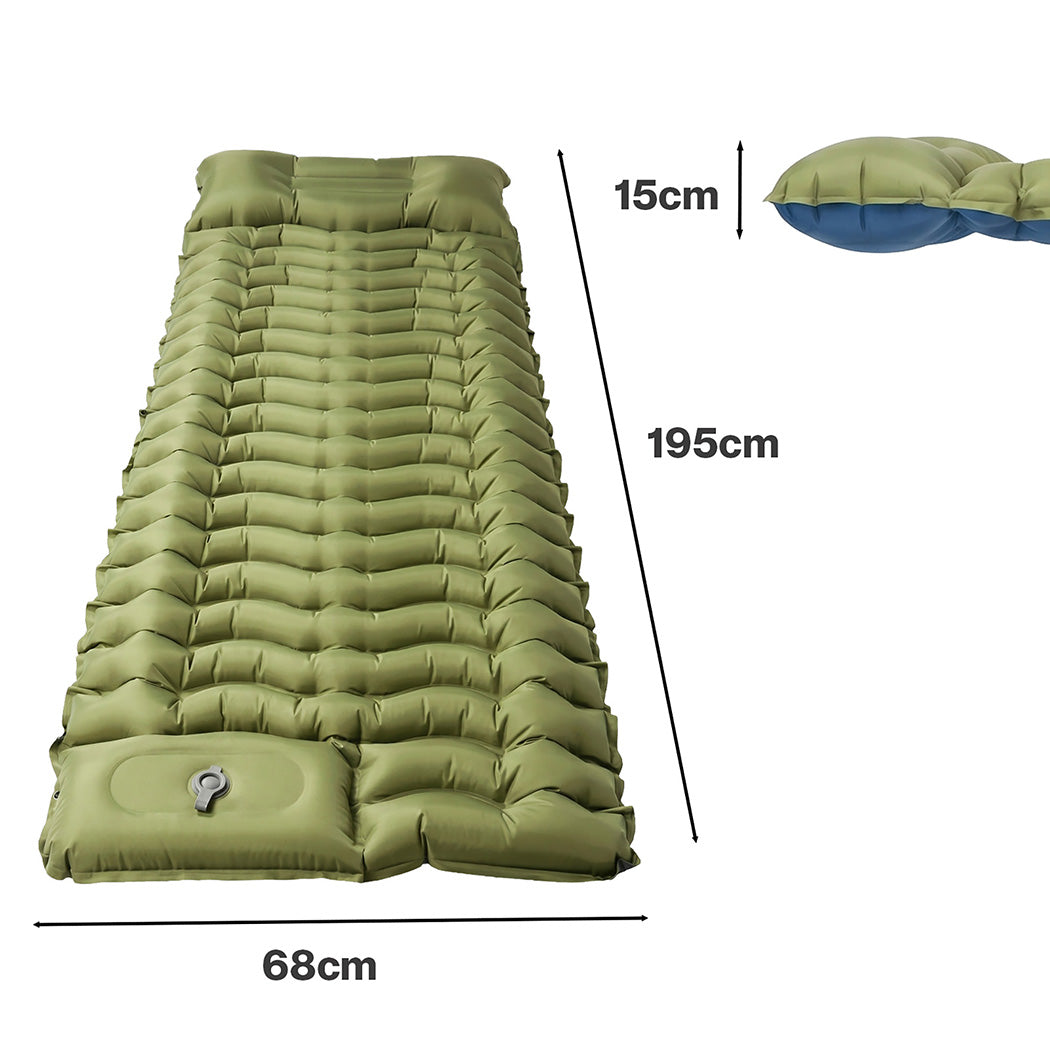 Mountview Camping Sleeping Pad Ultralight Inflatable Mattress Bed Pillow Hiking — image 3