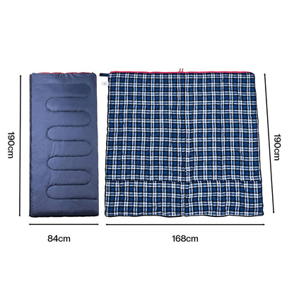 Mountview Sleeping Bags Single Camping Hiking 3-Season Thermal Blue 0°C-15°C — image 3