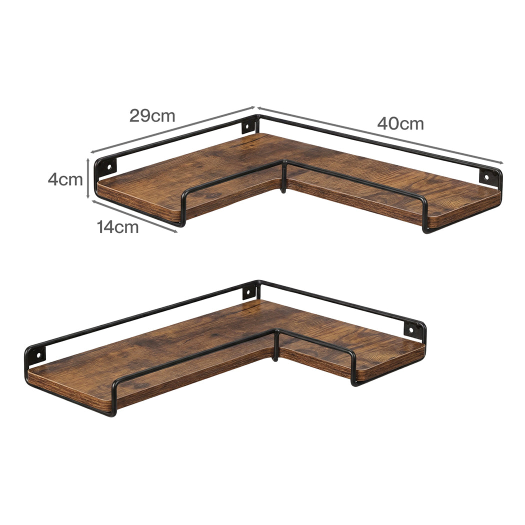 Levede Floating Shelf DIY Corner Wall Shelf 2Pcs Storage Display Rack Bedroom — image 3