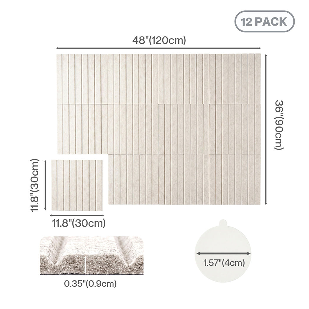 Levede Cork Boards Alternative 12Pcs 30cmx30cm Felt Bulletin Board Tiles Coustic — image 3