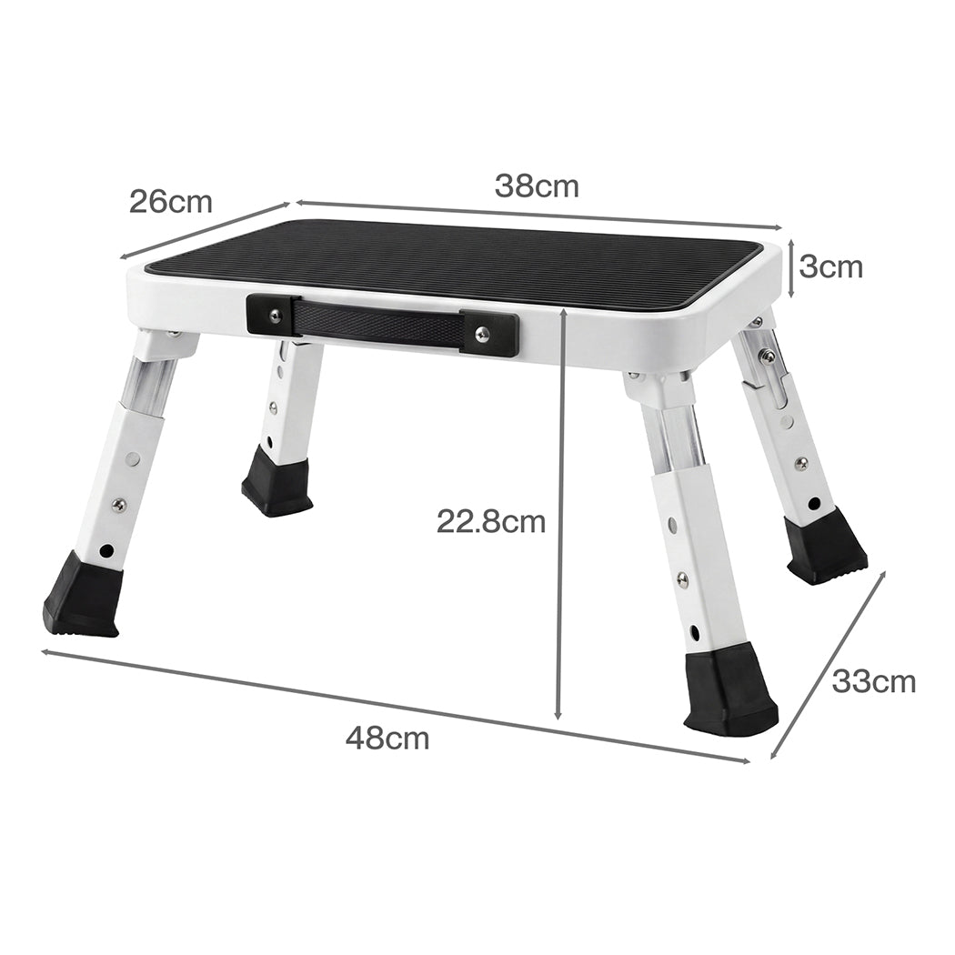 Levede Folding Aluminium Step Stool 150kg 3 Height Adjustable Portable Multi-Use — image 3