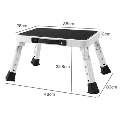 Levede Folding Aluminium Step Stool 150kg 3 Height Adjustable Portable Multi-Use — image 3