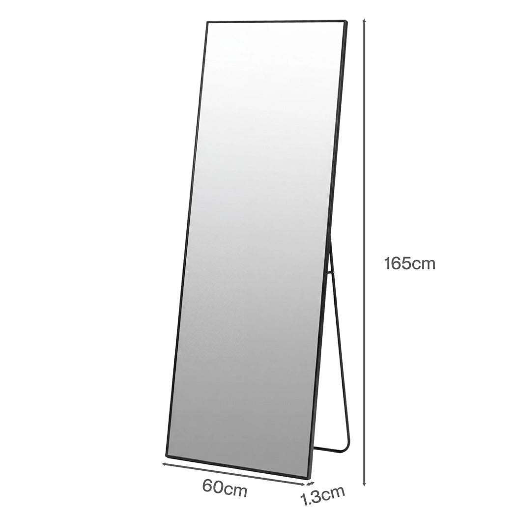 Yezi Rectangular Full Length Mirror 165x60cm Black Standing Floor Wall Leaning — image 3