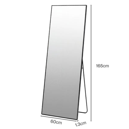 Yezi Rectangular Full Length Mirror 165x60cm Black Standing Floor Wall Leaning — image 3