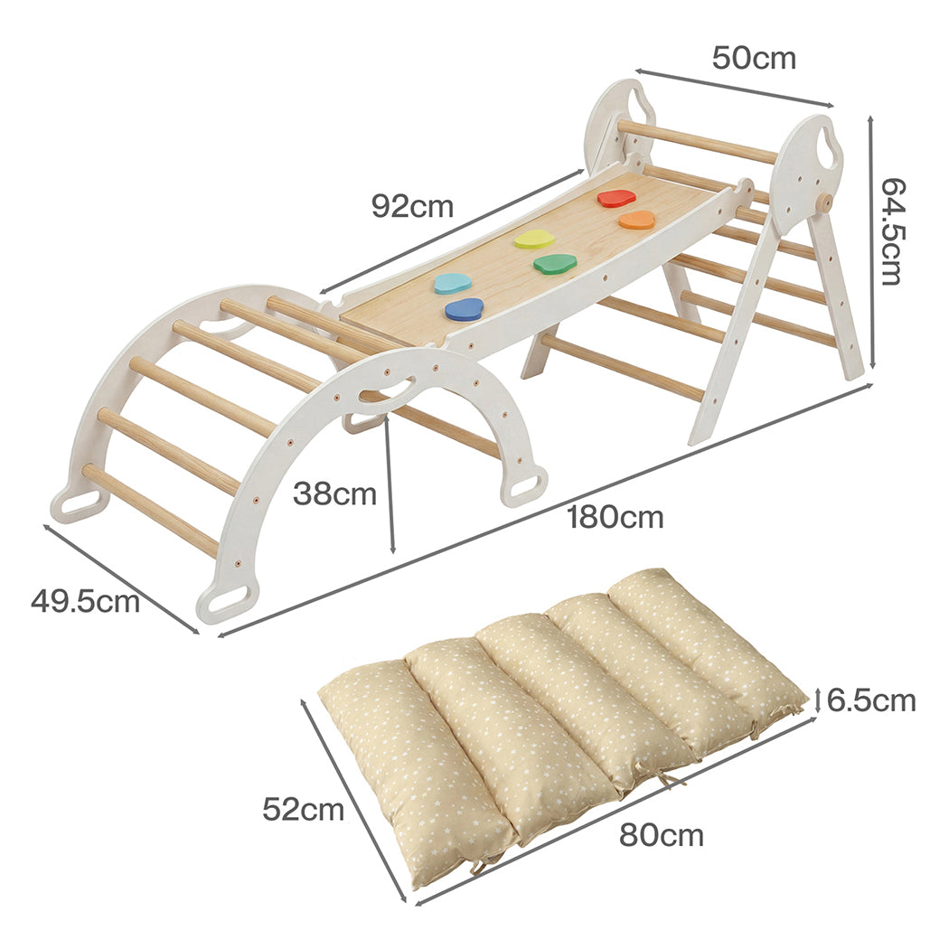 BoPeep Kids Climbing Toys Sets Toddler Toys Triangle Arch Climber Indoor White — image 3
