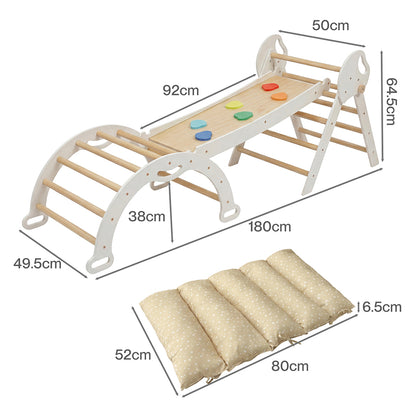 BoPeep Kids Climbing Toys Sets Toddler Toys Triangle Arch Climber Indoor White — image 3