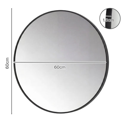 Yezi 60cm Wall Vanity Mirror Round Decorative Bathroom HD Glass Anti-explosion — image 3
