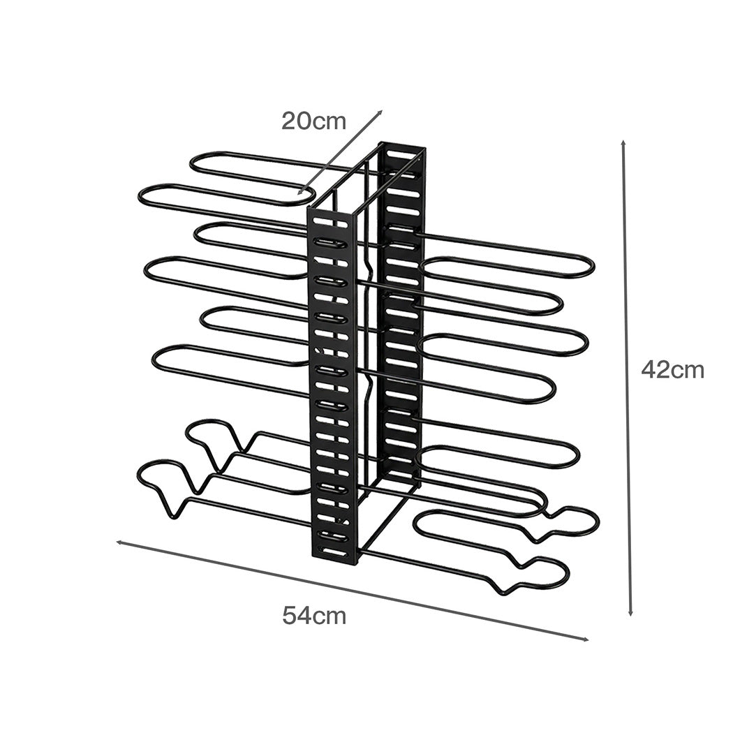 Toque Pot Rack Organizer 8 Tier Adjustable Pan Holder Kitchen Storage Shelves — image 3