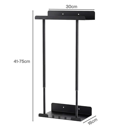 Levede Adjustable Towel Rack 3 Hooks Bathroom Towel Storage Holder Wall Mounted — image 3