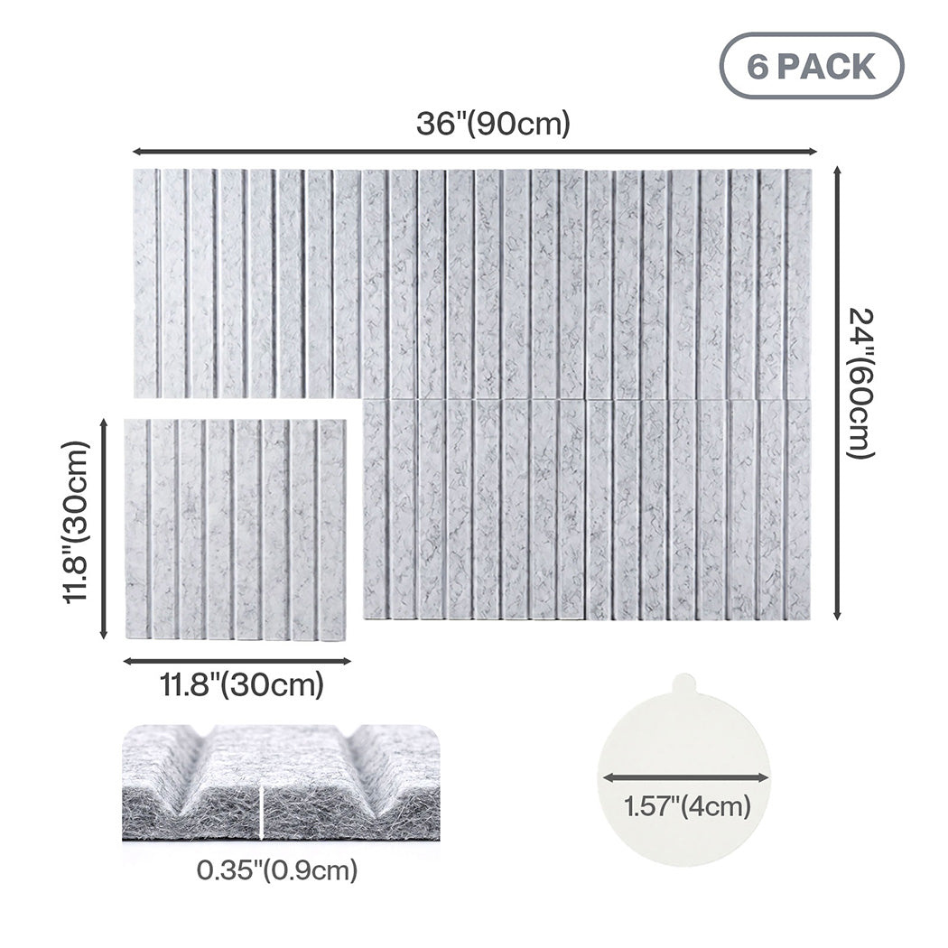 Levede Cork Boards Alternative Photo Display Board 6 Pcs 30cmx30cm Coustic Grey — image 3