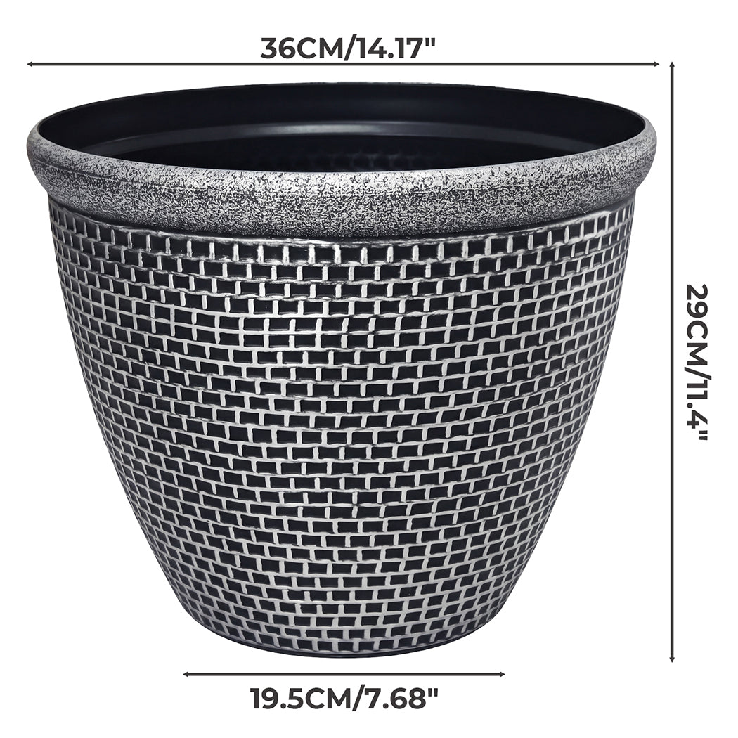 Toque Plastic Plant Pots 36cm Outdoor Garden Planter 2 Pcs With Drainage Holes — image 3