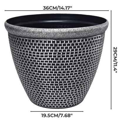 Toque Plastic Plant Pots 36cm Outdoor Garden Planter 2 Pcs With Drainage Holes — image 3