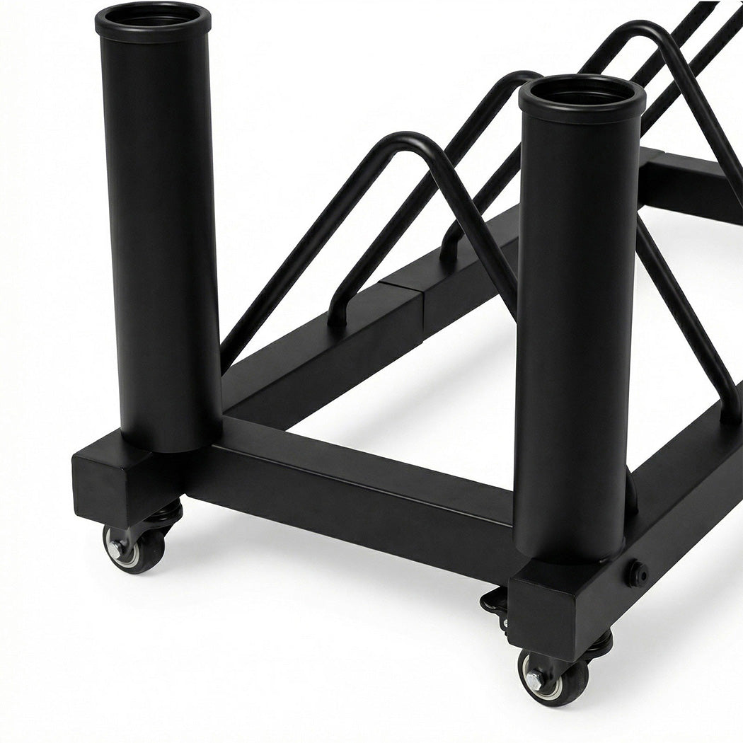 Centra Horizontal Bumper Plate Rack with Wheels Barbell Weight Storage Holder — image 4