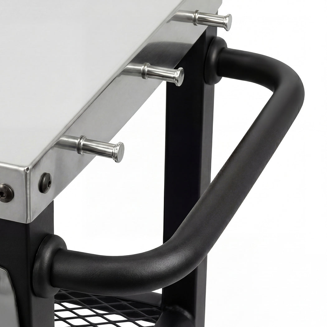Levede Outdoor Kitchen Cart Mobile BBQ Grill Trolley Stainless Steel Prep Table — image 4