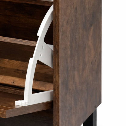 Levede Shoe Cabinet 2 Flip Drawers Storage Organiser Removable Shelf Hallway — image 4