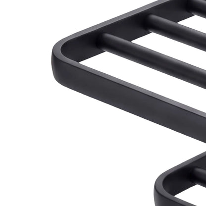 Levede Towel Rack Bathroom 2 Bars Rail Holder Wall Mounted Storage Shelf Black — image 4