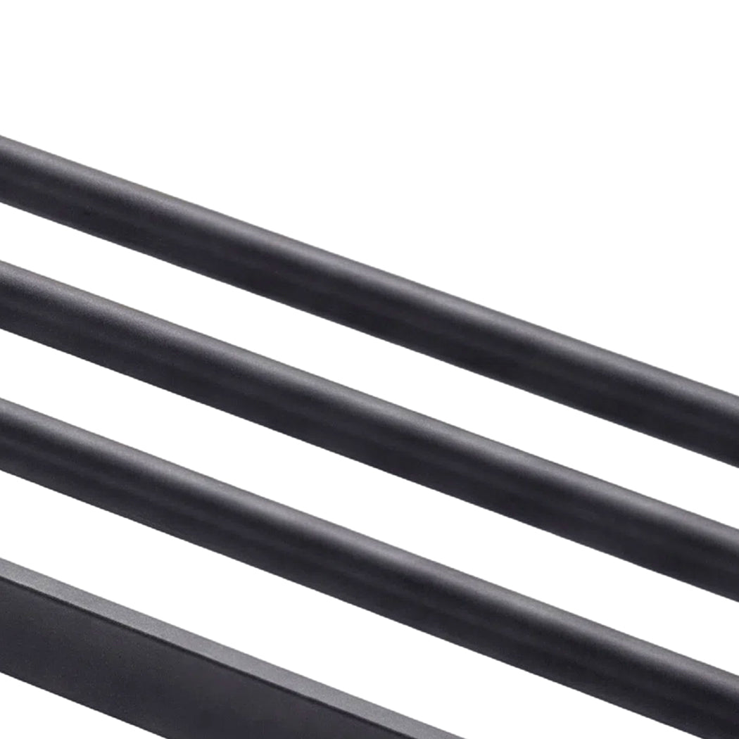 Levede Towel Rack Bathroom 2 Bars Rail Holder Wall Mounted Storage Shelf Black — image 5