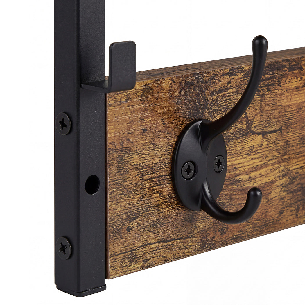 Levede Coat Rack Shelf Wall Mounted 7 Hooks Wall Floating Hat Rack Living Room — image 5