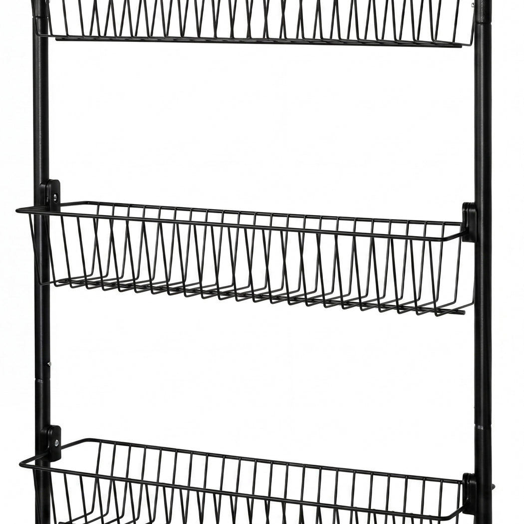 Toque Over the Door Pantry Organiser 6 Tiers Metal Hanging Storage Rack Black — image 6