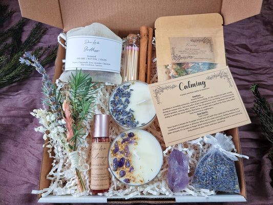 Calming Crystal Box, Crystal Gift Box, Organic, Vegan, Natural, Self Care Gift Set