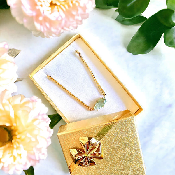 Birth Stone Necklace for Her in Jewellery Gift Box | Birth Stone Jewellery | 18K Gold Plated | Birthday Gift | Gift for Mum | Mother's Day