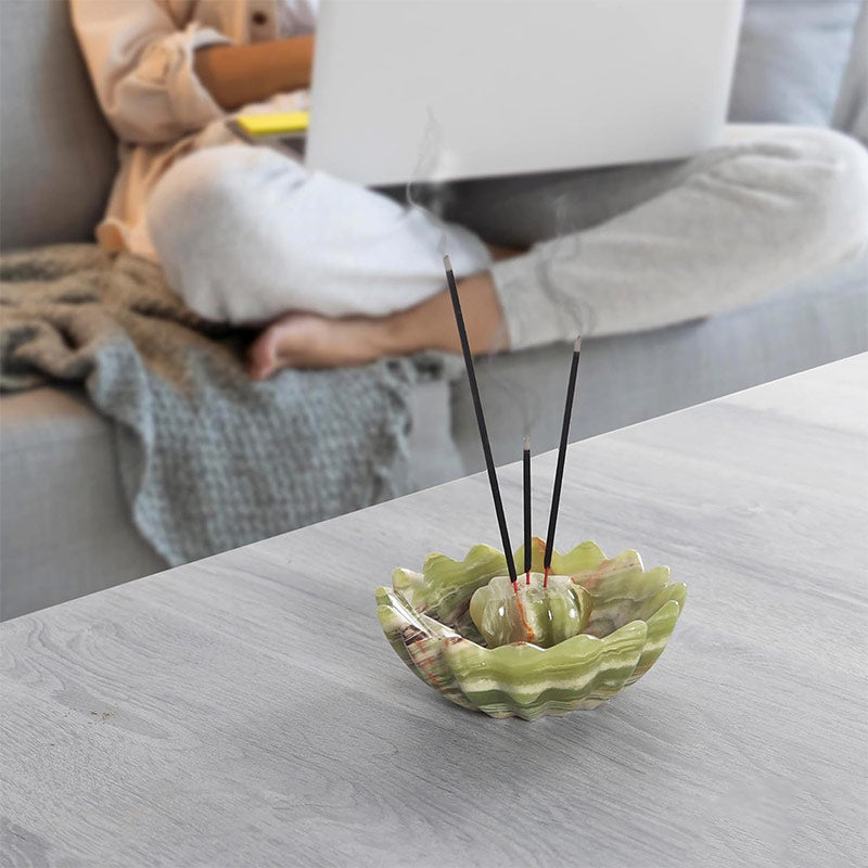 Marble Flower Incense Holder