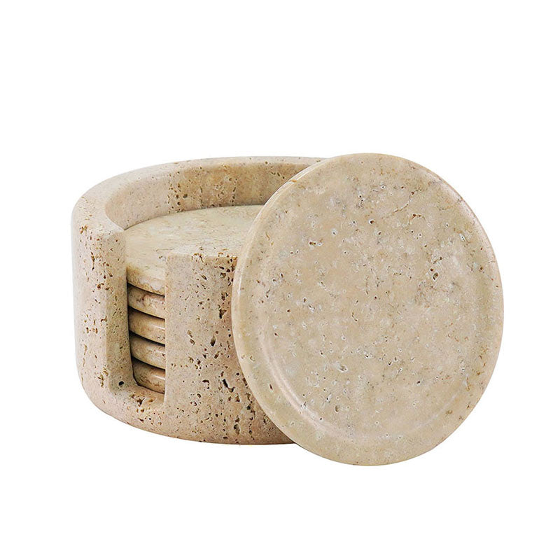 Marble Coaster Set with Holder