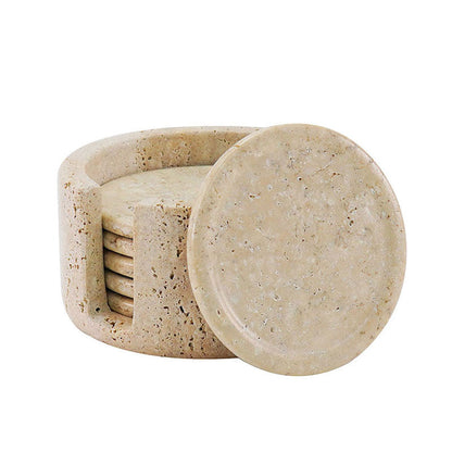 Marble Coaster Set with Holder