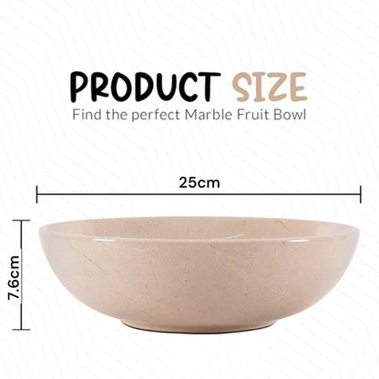 Marble Round Fruit Bowl - 25cm