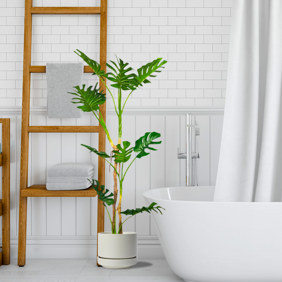 SOGA 2X 175cm Tropical Monstera Palm Artificial Plant Tree, Real Touch Technology, with UV Protection