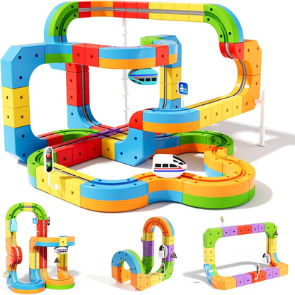 LoopTrax clip-together electric train track set