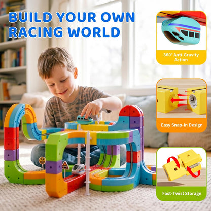 LoopTrax clip-together electric train track set