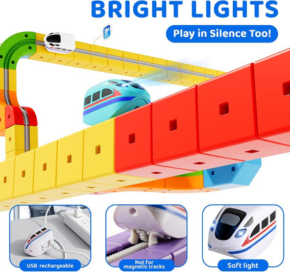 LoopTrax clip-together electric train track set