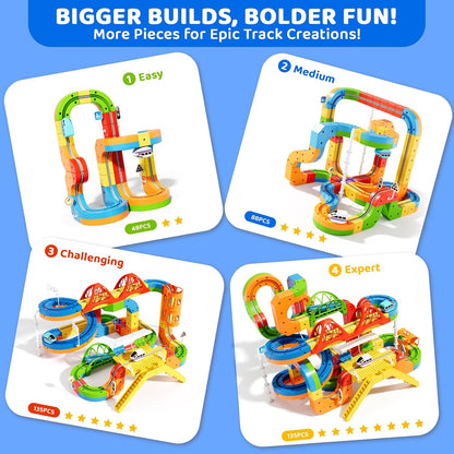 LoopTrax clip-together electric train track set