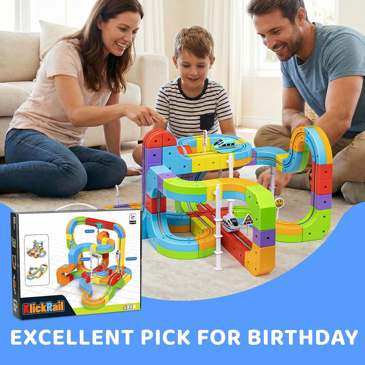 LoopTrax clip-together electric train track set