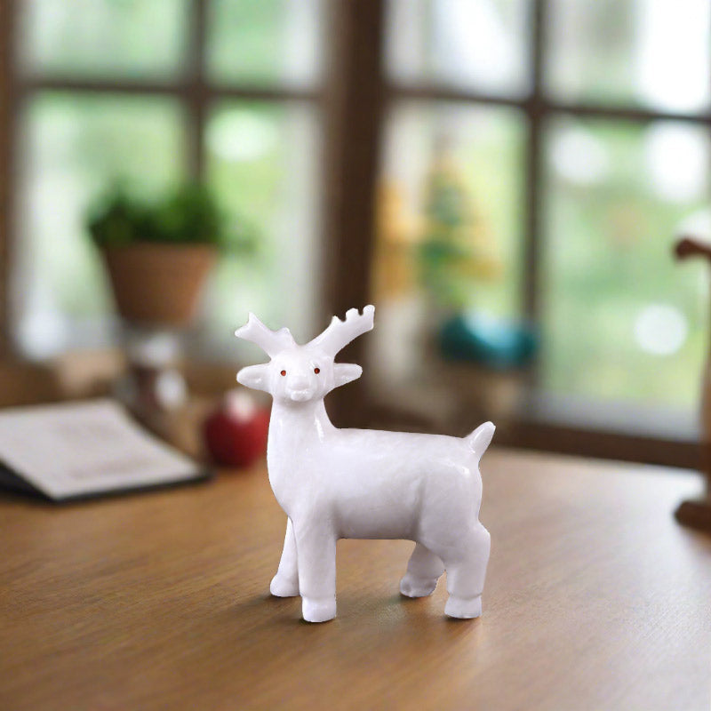 Marble Deer Sculpture 15cm