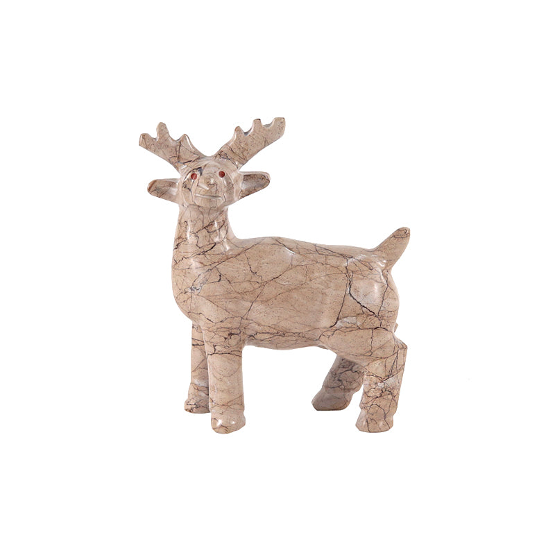 Marble Deer Sculpture 15cm