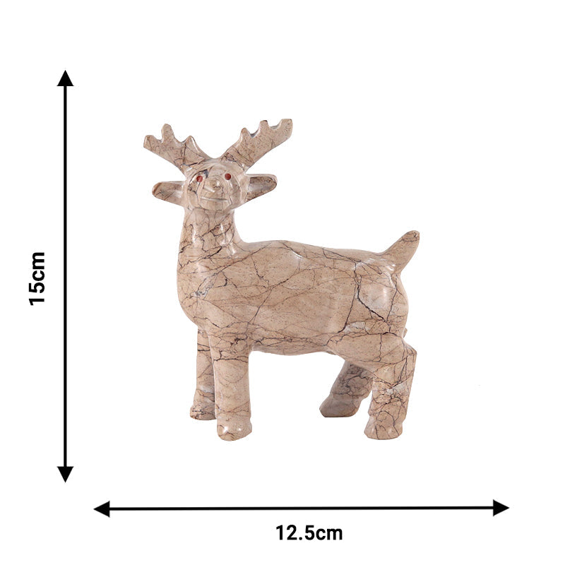 Marble Deer Sculpture 15cm