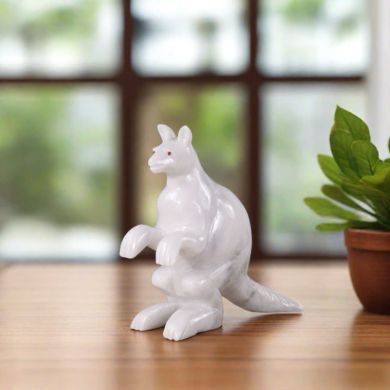 Marble Kangaroo Sculpture 20cm