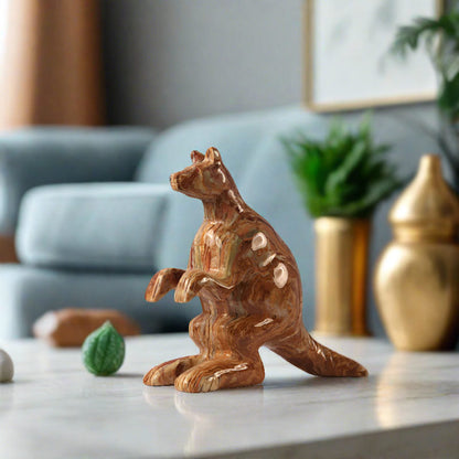 Marble Kangaroo Sculpture 20cm