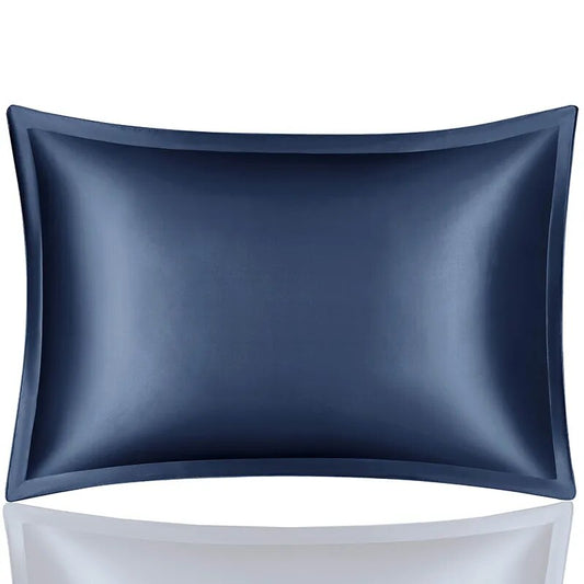 Anyhouz Pillowcase 50x90cm Blue Pure Real Silk For Comfortable And Relaxing Home Bed