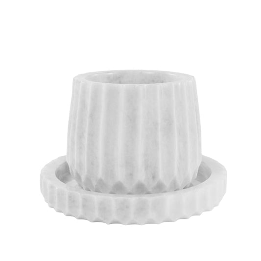 Marble Planter Straight Line Design - 10cm