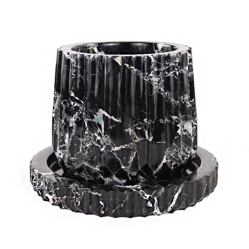 Marble Planter Straight Line Design - 15cm